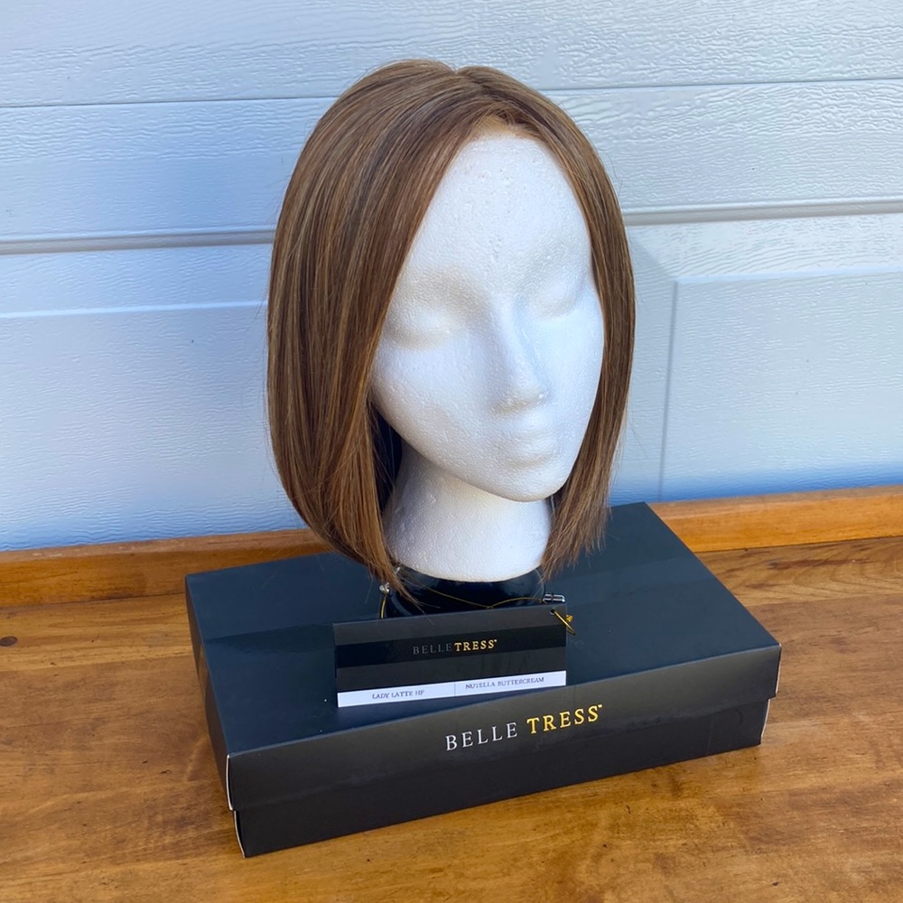 BelleTress Lady Latte Sleek Mono Top LOB in Nutella Buttercream w/ Lace Front